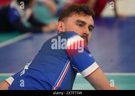 Orléans, France. 18 mai 2024. Jean Patry de France lors du match amical international de volleyball entre la France et les pays-Bas le 18 mai 2024 au Co'met Arena d'Orléans. Photo Laurent Lairys/ABACAPRESS. COM Credit : Abaca Press/Alamy Live News Banque D'Images