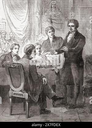 M. O'Connell propose la formation de l'Association catholique. Daniel O'Connell, alias le libérateur ou l'émancipateur, 1775 - 1847. Leader politique irlandais. Extrait de Cassell's Illustrated History of England. Banque D'Images