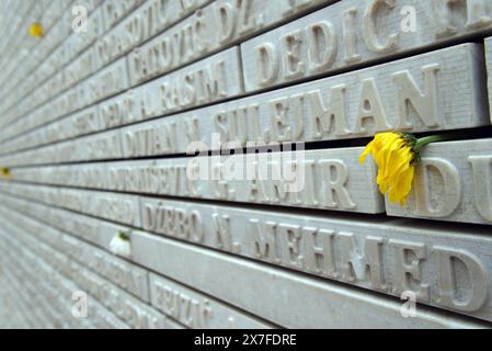 Mur du mémorial Kovaci à Sarajevo Banque D'Images