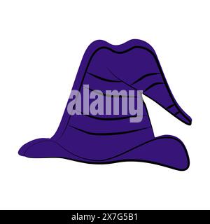 Icône plate de chapeau d'Halloween. Icône de ligne d'Halloween Illustration de Vecteur