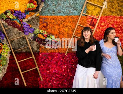 USAGE ÉDITORIAL UNIQUEMENT vues générales de serpents et échelles par les fleuristes Neill Strain, qui a été conçu pour le festival Belgravia in Bloom, qui se tiendra du 20 au 27 mai à Londres. Date de la photo : lundi 20 mai 2024. Le thème du festival de cette année est « Fun and Games floraux » avant les événements sportifs mondiaux de cet été, avec des sports et des jeux classiques transformés en expositions florales. Nouveauté pour 2024, Belgravia in Bloom travaillera avec RHS pour affiner les critères d’évaluation et fournir des conseils sur la création d’affichages plus durables. Le crédit photo devrait se lire comme suit : John Nguyen/PA Media Assignments Banque D'Images