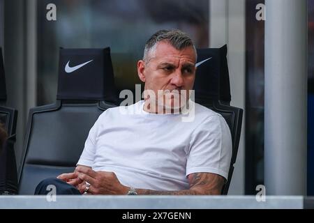 Milan, Italie. 19 mai 2024. Christian Bobo Vieri ancien joueur du FC Internazionale lors d'un match de football de Serie A 2023/24 entre le FC Internazionale et le SS Lazio au stade Giuseppe Meazza, Milan, Italie, le 19 mai 2024 crédit : Agence photo indépendante/Alamy Live News Banque D'Images