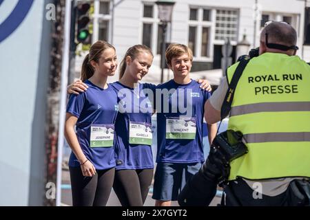 Copenhague, Danemark. 20 mai 2024. La princesse Isabella, la princesse Joséphine et le prince Vincent avant la One Mile Family Run lors de la Royal Run à Copenhague, le lundi 20 mai 2024. La Royal Run est une course de fitness annuelle qui se déroule dans plusieurs villes danoises. La course a eu lieu pour la première fois le 21 mai 2018, à l'occasion du 50e anniversaire du roi, et la famille royale a participé à la course royale depuis. En 2024, il y a 95 106 participants dans tout le pays pour la course de fitness, qui a lieu pour la sixième fois. (Photo : Thomas Traasdahl/Scanpix 2024) crédit : Ritzau/Alamy Live News Banque D'Images