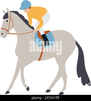 Jockey cantering un cheval, illustration vectorielle simple. Illustration vectorielle Illustration de Vecteur