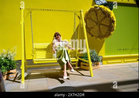 Londres, Royaume-Uni, le thème des années 2024 est «Fêtes florales», célébrant deux des choses pour lesquelles Chelsea est le plus célèbre : le patrimoine botanique et la nourriture fabuleuse. Le spectacle d'art floral alternatif transforme les rues de Chelsea à partir du 20-26 mai, avec des expositions faites de fleurs fraîches. Produit par Cadogan, en association avec la Royal Horticultural Society (RHS), le concours annuel continue de croître d’année en année, avec les meilleurs détaillants, restaurants et hôtels de Chelsea qui s’ornent de designs créatifs, en compétition pour les prix convoités. Banque D'Images