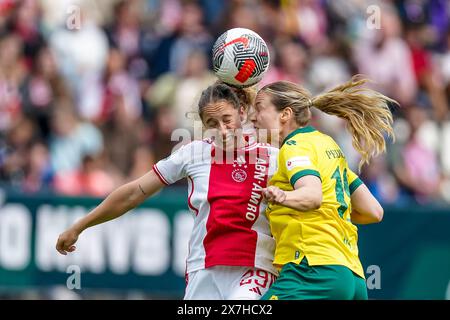 Tilburg, pays-Bas. 20 mai 2024. TILBURG, PAYS-BAS - 20 MAI : Danique Tolhoek de l'AFC Ajax concourt avec Lára Kristín Pedersen de Fortuna Sittard lors de la finale de la Coupe TOTO KNVB entre Ajax et Fortuna Sittard au stade Koning Willem II le 20 mai 2024 à Tilburg, pays-Bas. (Photo de Joris Verwijst/Orange Pictures) crédit : Orange pics BV/Alamy Live News Banque D'Images