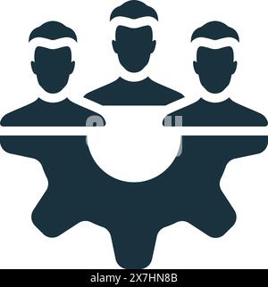 Icône ressources humaines. Icône monochrome simple Assistant virtuel pour les modèles, la conception Web et les infographies Illustration de Vecteur