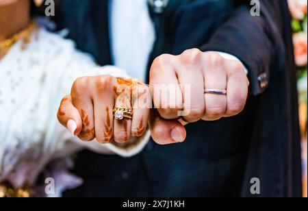 Culture marocaine, le henné est un élément essentiel des célébrations de mariage Banque D'Images