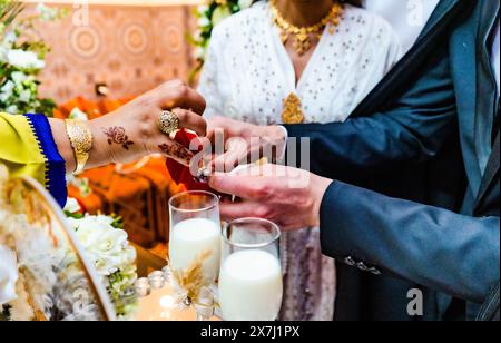 Culture marocaine, le henné est un élément essentiel des célébrations de mariage Banque D'Images