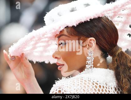 Le mannequin canadien Winnie Harlow assiste à la première de The Apprentice au 77e Festival de Cannes, en France, le lundi 20 mai 2024. Photo de Rune Hellestad/ UPI Banque D'Images