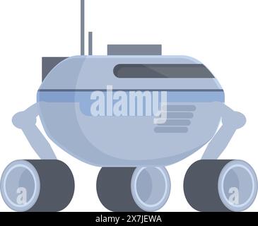 Illustration vectorielle d'un rover mars stylisé, idéal pour les thèmes d'exploration spatiale Illustration de Vecteur