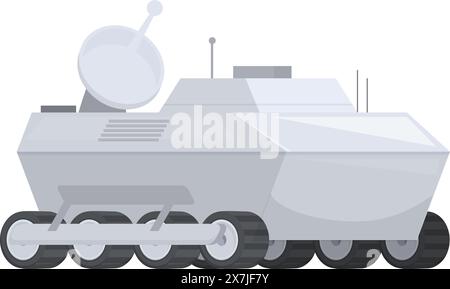 Illustration vectorielle d'un char militaire de dessin animé moderne avec un design détaillé, isolé sur un fond blanc Illustration de Vecteur