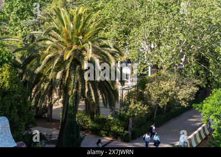 Les voisins proches de la zone touristique Park Güell à Barcelone montrent leur opposition au défilé Louis Vuitton qui aura lieu dans le parc cette semaine, qui a nécessité la fermeture de certaines zones et, dans certains cas, a causé des dommages à certaines parties de ce site du patrimoine mondial. Los vecinos cercanos al área turística del Parque Güell en Barcelona se muestran contrarios al desfile que Louis Vuitton realizará en el parque esta semana, lo cual ha obligado a cerrar algunos espacios y, en algunos casos, ha dañado partes de este Patrimonio de la Humanidad. Actualités politique -Barcelone, Espagne lundi, Banque D'Images