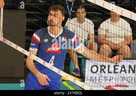 Jean Patry de France lors du match amical international de volleyball entre la France et les pays-Bas le 18 mai 2024 au Co'met Arena d'Orléans - photo Laurent Lairys / DPPI Banque D'Images