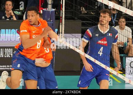 Jean Patry de France lors du match amical international de volleyball entre la France et les pays-Bas le 18 mai 2024 au Co'met Arena d'Orléans - photo Laurent Lairys / DPPI Banque D'Images