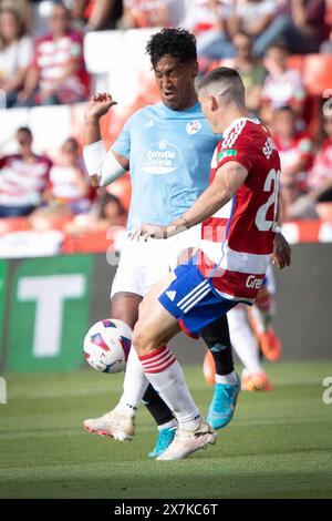 Grenade, Espagne. 19 mai 2024. GRENADE. 19.5,24. Jornada 37 de la Liga EA Sports de Primera División entre el Granada CF y el Celta de Vigo en el Estadio de Los Carmenes en Granada. FOTO : ANTONIO.L.JUAREZ. Archsev Credit : CORDON PRESS/Alamy Live News Banque D'Images