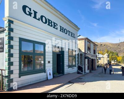 Boutiques historiques, Cromwell Heritage Precinct, Melmore Terrace, Cromwell (Tirau), Central Otago, Otago, Nouvelle-Zélande Banque D'Images