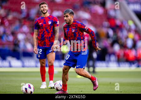 Madrid, Espagne. 19 mai 2024. Civitas Metropolitan Stadium Madrid, Espagne - 19 mai : Angel Correa de l'Atletico de Madrid échauffement lors du match LaLiga EA Sports entre l'Atletico de Madrid et C. Un Osasuna au stade métropolitain de Civitas le 19 mai 2024 à Madrid, Espagne. (Photo par SPP) (Eurasia Sport images/SPP) crédit : SPP Sport Press photo. /Alamy Live News Banque D'Images