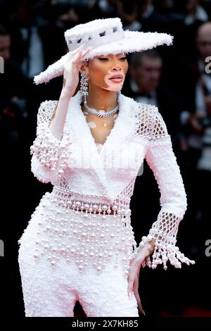 Cannes, France. 20 mai 2024. Winnie Harlow assiste au tapis rouge Apprentice screening au 77e Festival annuel de Cannes au Palais des Festivals le éà mai 2024 à Cannes, France Banque D'Images