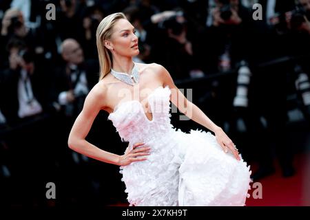 Cannes, France. 20 mai 2024. Candice Swanepoel assiste au tapis rouge Apprentice screening au 77e Festival annuel de Cannes au Palais des Festivals le éà mai 2024 à Cannes, France Banque D'Images