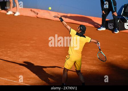 Turin, Italie, Italie. 17 mai 2024. Italie, Turin 17/05/2024.Club de la presse sportive (Turin). Qualifications du tournoi Challenger 175 Piemonte Open Intesa Sanpaolo. Lorenzo Musetti (Ita) joue againstDavid Goffin (Bel) lors des qualifications du tournoi Challenger 175 Piemonte Open Intesa Sanpaolo. Score final 6-4 6-3 (crédit image : © Tonello Abozzi/Pacific Press via ZUMA Press Wire) USAGE ÉDITORIAL SEULEMENT! Non destiné à UN USAGE commercial ! Banque D'Images