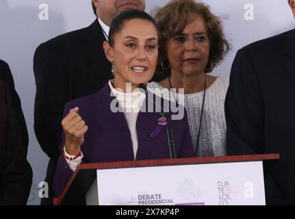 Mexico, Mexique. 19 mai 2024. Claudia Sheinbaum, candidate à la présidence du Mexique pour la coalition Juntos Hagamos Historia » intervient lors de son arrivée au troisième débat présidentiel au Centro Cultural Universitario Tlatelolco. (Photo de José Luis Torales/Eyepix Group) crédit : Eyepix Group/Alamy Live News Banque D'Images