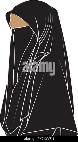 Muslimah hijab modèle Logo vector illustration design Illustration de Vecteur