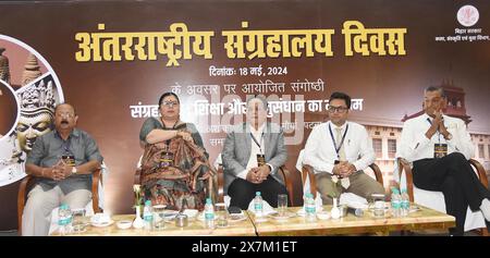 Patna, Inde. 19 mai 2024. PATNA, INDE - 19 MAI : Brajesh Mehrotra, secrétaire en chef du Bihar, et d'autres lors de la cérémonie de la Journée internationale des musées à l'Hôtel Maurya le 18 mai 2024 à Patna, en Inde. (Photo de Santosh Kumar/Hindustan Times/Sipa USA ) crédit : Sipa USA/Alamy Live News Banque D'Images