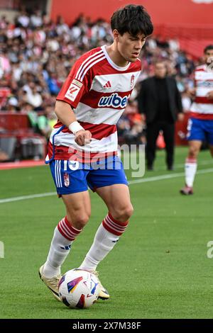 Grenade, Grenade, Espagne. 19 mai 2024. Facundo Pellistri de Granada CF lors du match de Liga entre Granada CF et RC Celta de Vigo au stade Nuevo Los CÃrmenes le 19 mai 2024 à Grenade, Espagne. (Crédit image : © José M. Baldomero/Pacific Press via ZUMA Press Wire) USAGE ÉDITORIAL SEULEMENT! Non destiné à UN USAGE commercial ! Banque D'Images