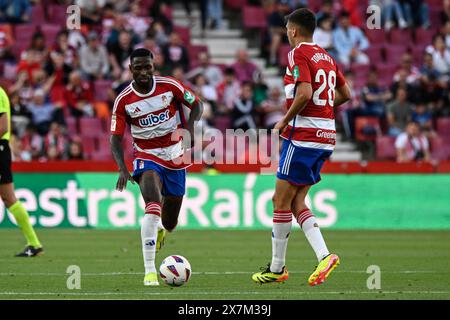 Grenade, Grenade, Espagne. 19 mai 2024. Martin Hongla de Granada CF lors du match de Liga entre Granada CF et RC Celta de Vigo au Nuevo Los CÃrmenes Stadium le 19 mai 2024 à Grenade, Espagne. (Crédit image : © José M. Baldomero/Pacific Press via ZUMA Press Wire) USAGE ÉDITORIAL SEULEMENT! Non destiné à UN USAGE commercial ! Banque D'Images