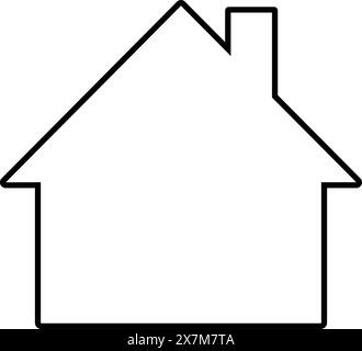 Icône contour de la maison. Illustration vectorielle linéaire de l'immobilier. Concept de maison isolé sur fond transparent Illustration de Vecteur