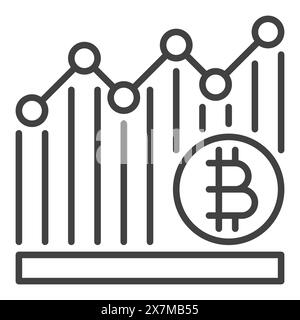 Bitcoin Cryptocurrency Graph vecteur Crypto Trading concept icône linéaire ou symbole Illustration de Vecteur