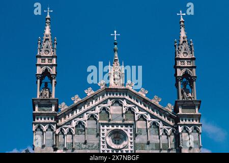 L'Italie, Lombardie, Monza, Cathédrale, façade Détail Banque D'Images