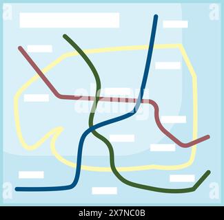 Dessin au trait de carte de ville abstraite Illustration de Vecteur