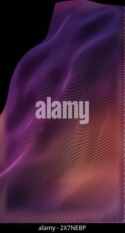 Digital Silk : le mouvement fluide des vagues de maille violette Banque D'Images