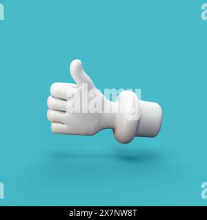 Main comme les pouces vers le haut - objet d'icône CGI 3d stylisé, pas gen ai Banque D'Images