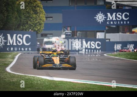 Imola, Italie. 19 mai 2024. Lando Norris, pilote britannique de l'écurie McLaren Formula 1 Team, participe au Grand Prix de F1 d'Emilie-Romagne. (Photo par Andreja Cencic/SOPA images/SIPA USA) crédit : SIPA USA/Alamy Live News Banque D'Images