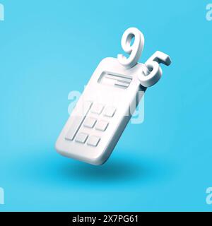 Diverses icônes d'objets 3D de conception - calculatrice Banque D'Images