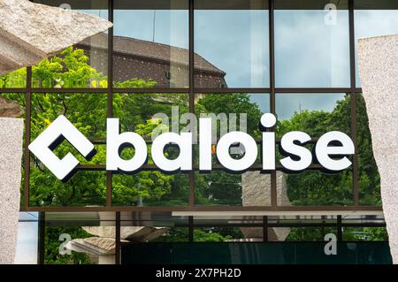 Bâle, Suisse - 18 mai 2024 : Siège de Baloise, une compagnie d'assurance suisse connue pour ses produits et services innovants dans le domaine de l'assurance Banque D'Images