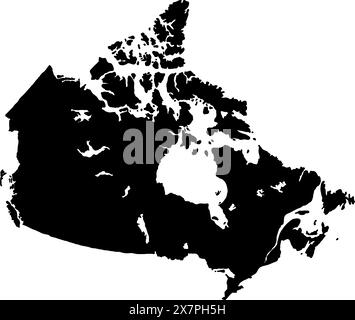 Illustration vectorielle de silhouette de carte du Canada Illustration de Vecteur