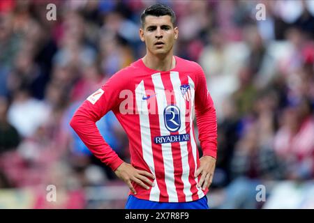 Madrid, Espagne. 19 mai 2024. Alvaro Morata de l'Atletico de Madrid lors de la Liga EA Sports, date 37 entre l'Atletico de Madrid et LE CA Osasuna a joué au Civitas Metropolitano Stadium le 19 mai 2024 à Madrid, en Espagne. (Photo de Cesar Cebolla/PRESSINPHOTO) crédit : AGENCE SPORTIVE PRESSINPHOTO/Alamy Live News Banque D'Images