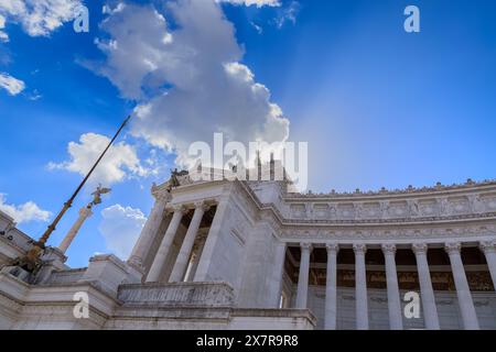Le majestueux autel de la Patrie à Rome, Italie. Banque D'Images