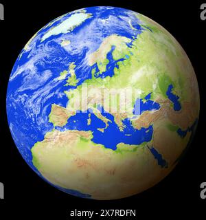 Vue de la terre depuis l'espace montrant la Slovénie au centre de l'image. Banque D'Images