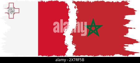 Maroc et Malte grunge drapeaux connexion, vecteur Illustration de Vecteur