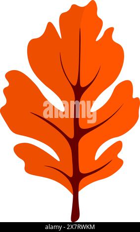 Feuille orange sur fond blanc Illustration de Vecteur