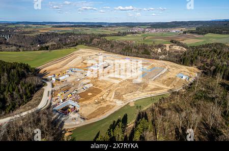 Rottweil, Allemagne, 2 mars 2024 : vue du chantier de construction du nouvel établissement pénitentiaire de Rottweil. La construction de la coquille a commencé en 2024. Le nouveau Banque D'Images