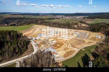 Rottweil, Allemagne, 2 mars 2024 : vue du chantier de construction du nouvel établissement pénitentiaire de Rottweil. La construction de la coquille a commencé en 2024. Le nouveau Banque D'Images