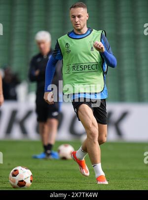 Teun Koopmeiners d'Atalanta lors d'une séance d'entraînement à l'Aviva Stadium de Dublin avant la finale de l'UEFA Europa League mercredi. Date de la photo : mardi 21 mai 2024. Banque D'Images