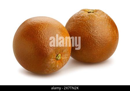 chemin des oranges chocolat isolé sur blanc Banque D'Images