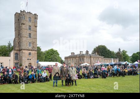 19 mai 2024. Gordon Castle Highland Games, Fochabers, Moray, Écosse. Il s'agit d'un rassemblement de Gordon Setter Dogs au château de Gordon sur les Highland Games A. Banque D'Images